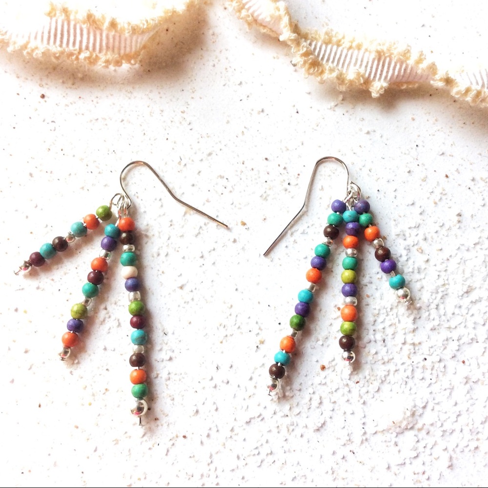 Seed. Bead Dangle Earrings